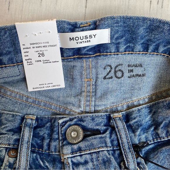 MOUSSY Waipio Wide Straight Jeans, Japanese Denim, Sz 26 - Picture 10 of 13